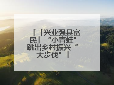 「兴业强县富民」“小青蛙”跳出乡村振兴“大步伐”
