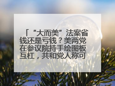 “大而美”法案省钱还是亏钱？美两党在参议院持手绘图板互杠，共和党人称可节省约5000亿美元，民主党人称将增加4.45万亿美元赤字