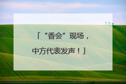 “香会”现场,中方代表发声!