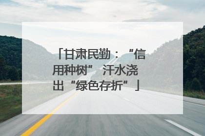 甘肃民勤：“信用种树” 汗水浇出“绿色存折”