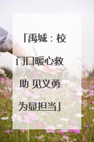 禹城：校门口暖心救助 见义勇为显担当