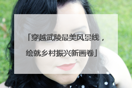 穿越武陵最美风景线，绘就乡村振兴新画卷