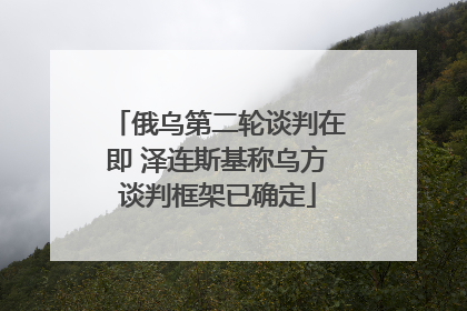 俄乌第二轮谈判在即 泽连斯基称乌方谈判框架已确定
