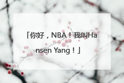 你好，NBA！我叫Hansen Yang！