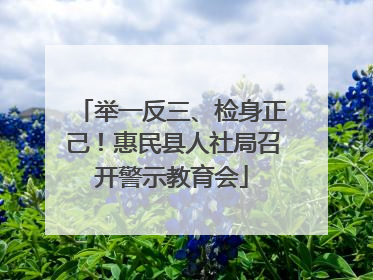举一反三、检身正己！惠民县人社局召开警示教育会