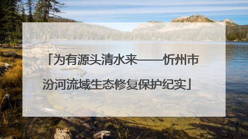 为有源头清水来——忻州市汾河流域生态修复保护纪实
