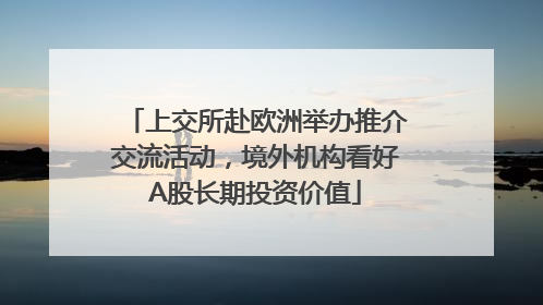 上交所赴欧洲举办推介交流活动，境外机构看好A股长期投资价值