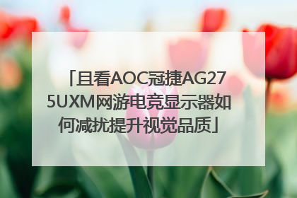 且看AOC冠捷AG275UXM网游电竞显示器如何减扰提升视觉品质