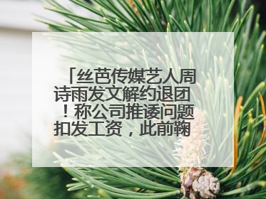 丝芭传媒艺人周诗雨发文解约退团！称公司推诿问题扣发工资，此前鞠婧祎、赵粤等多名艺人解约