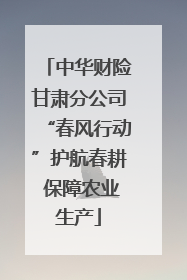 中华财险甘肃分公司“春风行动”护航春耕 保障农业生产