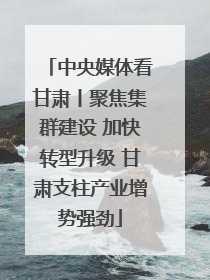 中央媒体看甘肃丨聚焦集群建设 加快转型升级 甘肃支柱产业增势强劲