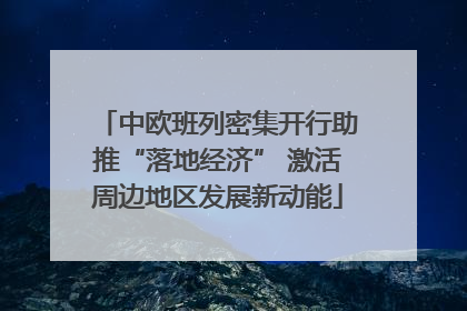 中欧班列密集开行助推“落地经济” 激活周边地区发展新动能
