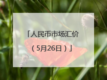人民币市场汇价（5月26日）