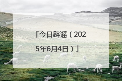 今日辟谣（2025年6月4日）