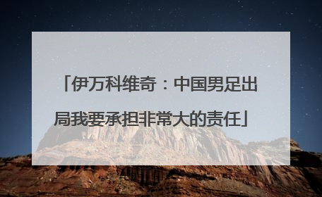 伊万科维奇：中国男足出局我要承担非常大的责任