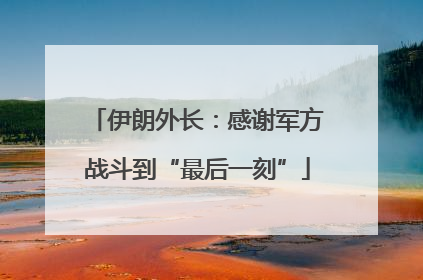 伊朗外长：感谢军方战斗到“最后一刻”