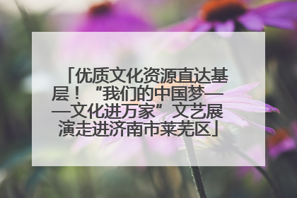 优质文化资源直达基层！“我们的中国梦——文化进万家”文艺展演走进济南市莱芜区