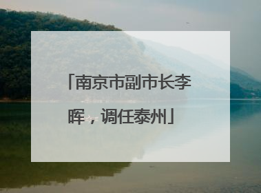 南京市副市长李晖，调任泰州