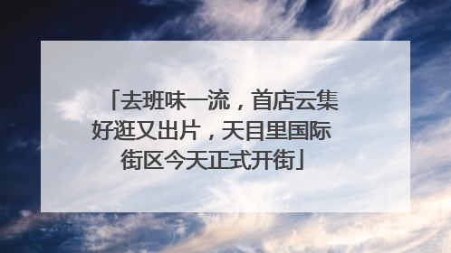 去班味一流，首店云集好逛又出片，天目里国际街区今天正式开街