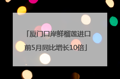 厦门口岸鲜榴莲进口 前5月同比增长10倍