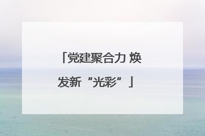 党建聚合力 焕发新“光彩”