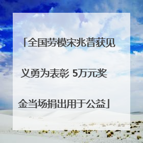 全国劳模宋兆普获见义勇为表彰 5万元奖金当场捐出用于公益