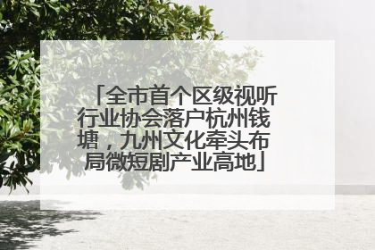 全市首个区级视听行业协会落户杭州钱塘，九州文化牵头布局微短剧产业高地