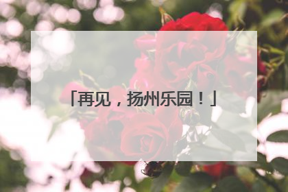 再见，扬州乐园！