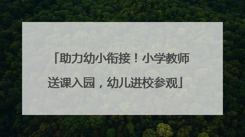 助力幼小衔接！小学教师送课入园，幼儿进校参观