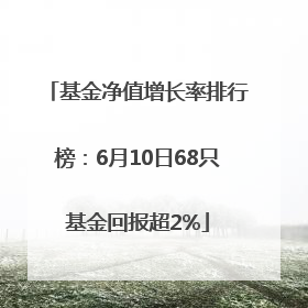 基金净值增长率排行榜：6月10日68只基金回报超2%