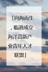 向海而生，临港成立海洋高新产业青年人才联盟