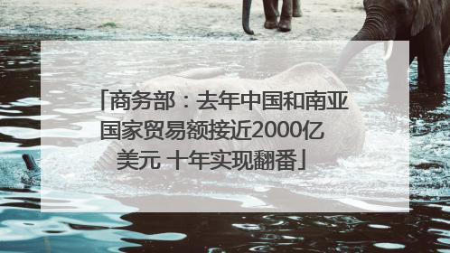商务部：去年中国和南亚国家贸易额接近2000亿美元 十年实现翻番
