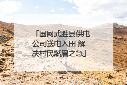 国网武胜县供电公司送电入田 解决村民燃眉之急