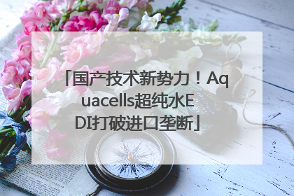 国产技术新势力！Aquacells超纯水EDI打破进口垄断
