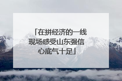 在拼经济的一线现场感受山东强信心底气十足