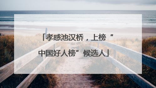 孝感池汉桥，上榜“中国好人榜”候选人