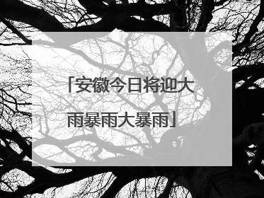 安徽今日将迎大雨暴雨大暴雨