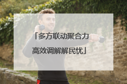 多方联动聚合力 高效调解解民忧