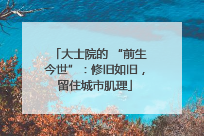 大士院的 “前生今世”：修旧如旧，留住城市肌理