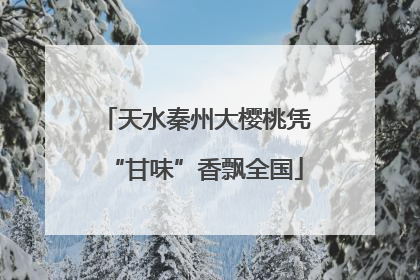 天水秦州大樱桃凭“甘味”香飘全国