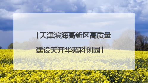 天津滨海高新区高质量建设天开华苑科创园
