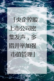 央企控股上市公司密集发声，多措并举加强市值管理