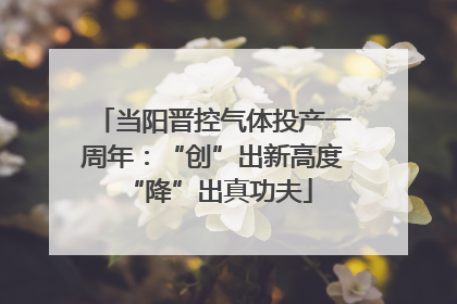 当阳晋控气体投产一周年：“创”出新高度 “降”出真功夫