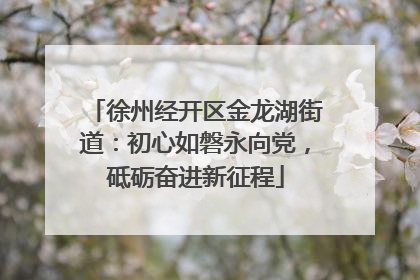 徐州经开区金龙湖街道：初心如磐永向党，砥砺奋进新征程