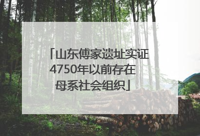 山东傅家遗址实证4750年以前存在母系社会组织