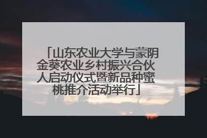 山东农业大学与蒙阴金葵农业乡村振兴合伙人启动仪式暨新品种蜜桃推介活动举行