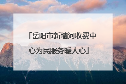 岳阳市新墙河收费中心为民服务暖人心