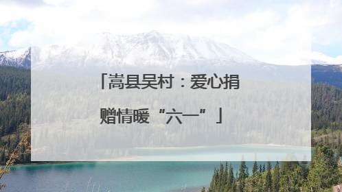 嵩县吴村：爱心捐赠情暖“六一”