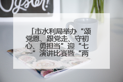市水利局举办“颂党恩、跟党走、守初心、勇担当”迎“七一”演讲比赛暨“两优一先”表彰活动