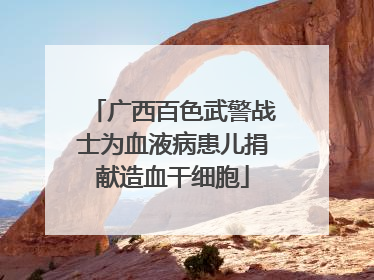 广西百色武警战士为血液病患儿捐献造血干细胞